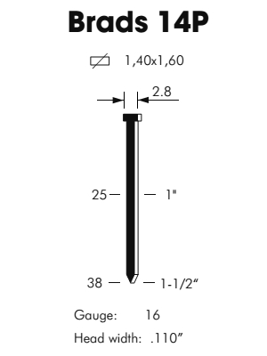 sztyft 14P/25 (2.500szt)