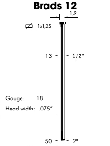 sztyft OMER BRAD 12/38 (5.000szt)